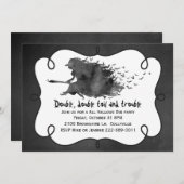 ウィッ飛んでいるチハローウィンパーティ招待状 招待状 (正面/裏面)