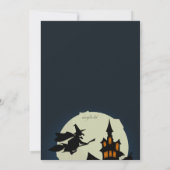 ウィッ飛んでいるチハローウィンパーティ招待状 招待状 (裏面)