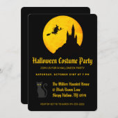 ウィッ飛んでいるチハローウィンパーティ 招待状 (正面/裏面)