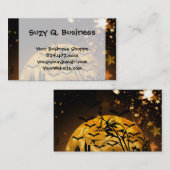 ウィッ飛んでいるチハーベストムーンこうもりハロウィーンギフト 名刺 (正面/裏面)