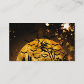 ウィッ飛んでいるチハーベストムーンこうもりハロウィーンギフト 名刺 (裏面)