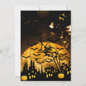 ウィッ飛んでいるチハーベストムーンこうもりハロウィーンギフト 招待状 (裏面)