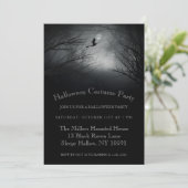 ウィッ飛んでいるチ幽霊のよく出るハローウィンパーティ招待状 招待状 (スタンド正面)