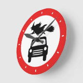 ウィッ飛んでいるチ道路標識時計 ラウンド壁時計 (傾斜)