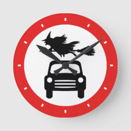 ウィッ飛んでいるチ道路標識時計 ラウンド壁時計