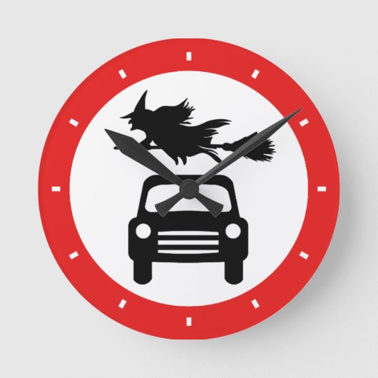 ウィッ飛んでいるチ道路標識時計 ラウンド壁時計 (正面)