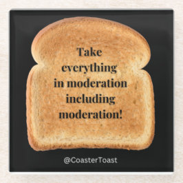 ウィティトーストおもしろい付きガラスコースター ガラスコースター