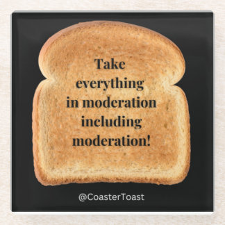 ウィティトーストおもしろい付きガラスコースター ガラスコースター