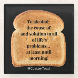 ウィティトーストおもしろい付きガラスコースター ガラスコースター