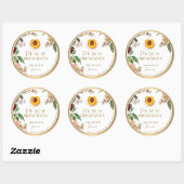 ウィティロゴデザインエレガントピーチ保存用ラベル ラウンドシール (シート)