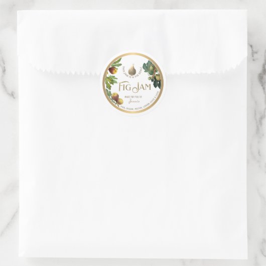 ウィティロゴデザインエレガントフィグジャムClassiを保存 ラウンドシール (バッグ)