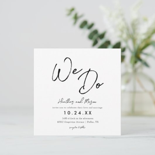 ウィドゥシンプルスクエア結婚式招待状 セーブザデート (スタンド正面)