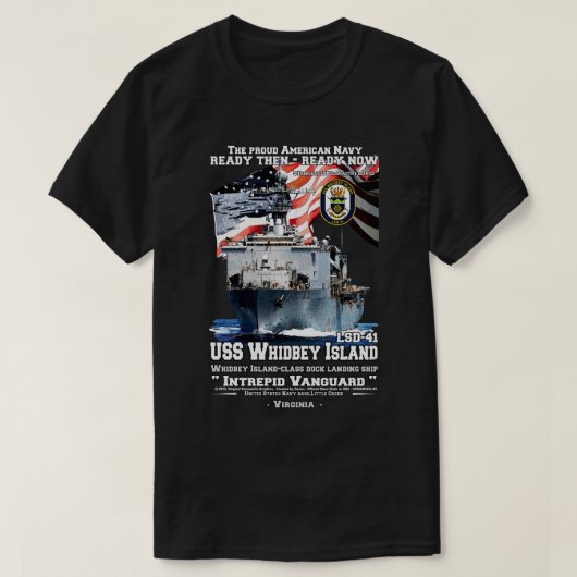 ウィドビー島LSD41海軍船 Tシャツ (デザイン正面)