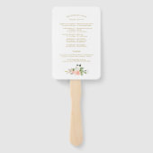 ウィドピンク赤面バラフローラ金ゴールド結婚式 プログラム ハンドファン (裏面)