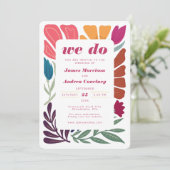 ウィドボホシックレトロカラフルフローラ結婚ズ 招待状 (スタンド正面)