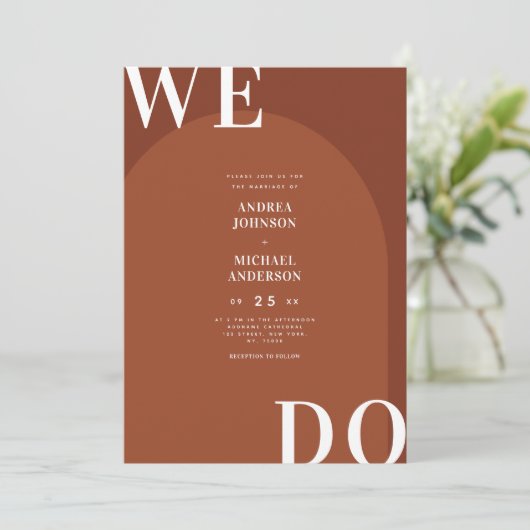 ウィドボホテラコッタアーチ秋の結婚式 招待状 (スタンド正面)