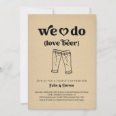 ウィドラブビールカップルウェディングシャワー婚約 招待状 (正面)