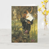 ウィドワーバイティスソヴィンテージビクトリアンポートレートアート カード (黄色い花)