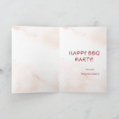 ウィドービーチパーティの招待状ビーチBBQサマー シーズンカード (内部)