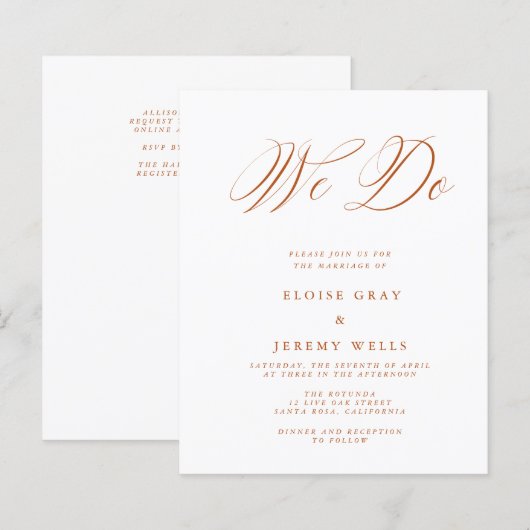 ウィドー結婚式招待状 (正面/裏面)