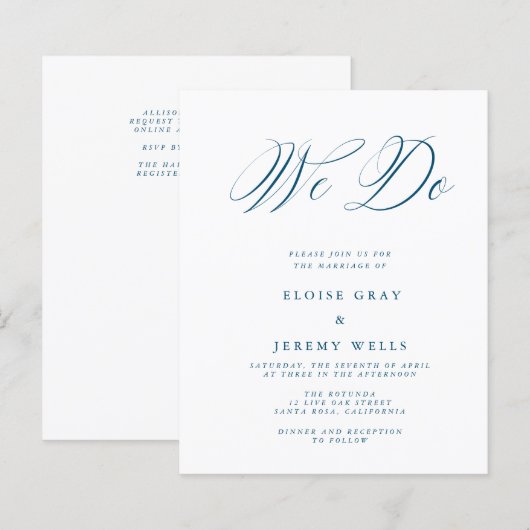 ウィドー結婚式招待状 (正面/裏面)