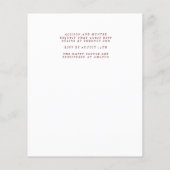 ウィドー結婚式招待状 (裏面)