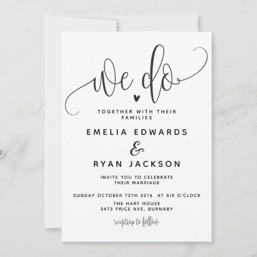 ウィドー結婚式招待状 招待状 (正面)