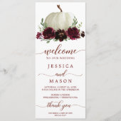 ウィドー結婚式 プログラムブルガンディパンプキン秋 プログラム (正面)