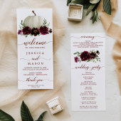 ウィドー結婚式 プログラムブルガンディパンプキン秋 プログラム