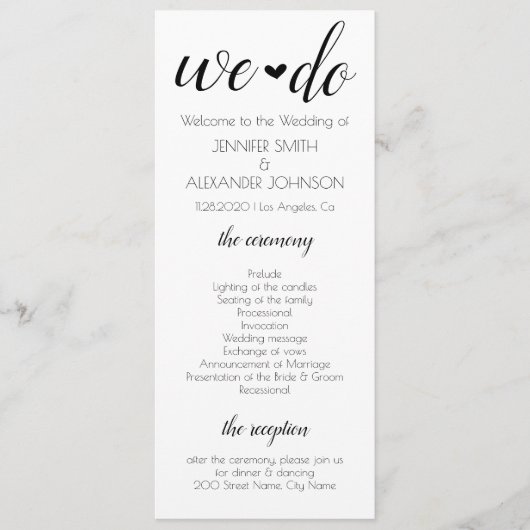 ウィドー結婚式 プログラム (正面)