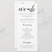 ウィドー結婚式 プログラム (正面/裏面)