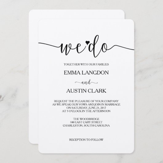 ウィド結婚式招待状クラフト 招待状 (正面/裏面)