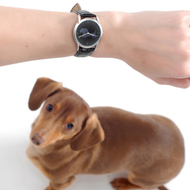 ウィナーお洒落ドッグウォッチ – グレイユニセックスダシュント 腕時計 (Dachshund watch for wiener dog moms or doxie dads)