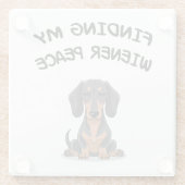 ウィナーのピースを見つけるダッおもしろいシュントのギフト ガラスコースター (裏面)