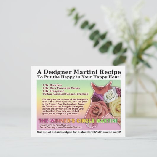 ウィナーズサークルホースレースマルティーニレシピカード ポストカード (スタンド正面)