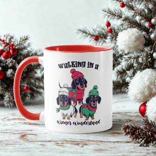 ウィナーワンダーランドダックスシャントドキシークリスマスコーヒー マグカップ