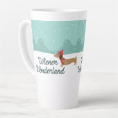 ウィナーワンダーランドダックスシャンドギフトドキシーパパママ カフェラテマグ (左アングル)