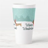 ウィナーワンダーランドダックスシャンドギフトドキシーパパママ カフェラテマグ (正面)