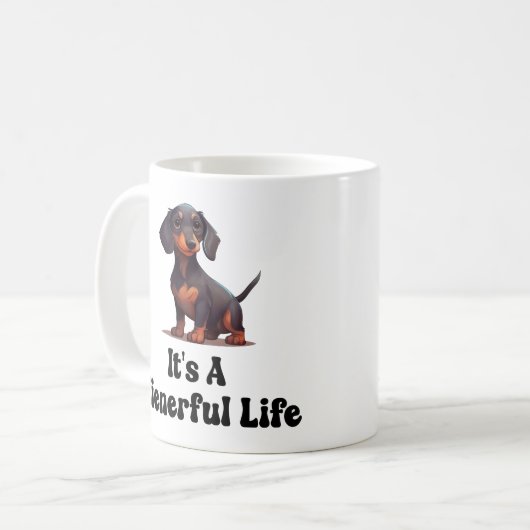 ウィナー犬の女性 – それはウィエナフルな生活である コーヒーマグカップ (正面左)