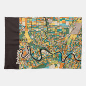 ウィニペグの地図か黒 キッチンタオル (横)