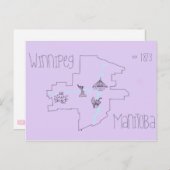 ウィニペグの地図 ポストカード (正面/裏面)