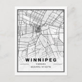ウィニペグマニトバコロンビアカナダトラベルシティマップ ポストカード (正面)
