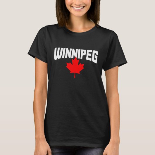ウィニペグマニトバMaple Leafカナダ国旗 Tシャツ (正面)