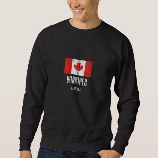 ウィニペグ市カナダ国旗Merch Zip スウェットシャツ (正面)