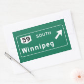 ウィニペグ，カナダロードサイン 長方形シール (封筒)