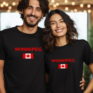 ウィニペグ カナダ カナダの旗 ダークカラー Tシャツ