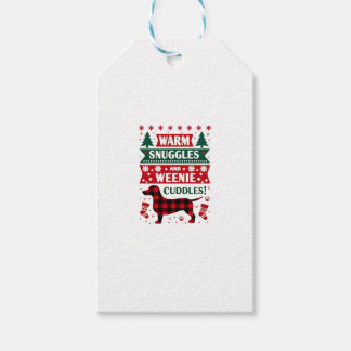 ウィニードッグ クリスマスパジャマTシャツ かわいいウインナーアグリー ギフトタグ
