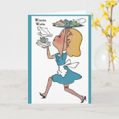 ウィニーWaite忙しいウェートレス カード (黄色い花)