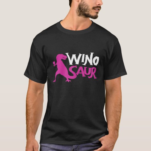 ウィノサウルウィノサウール恐竜の飲酒 Tシャツ (正面)