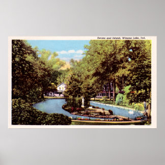 ウィノナ湖インディアナ1930年頃 ポスター